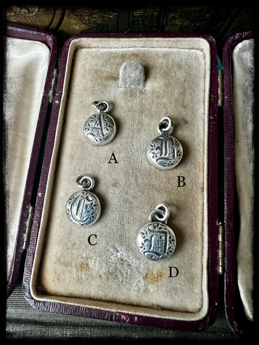 Gothic Style Monogram Pendants-Sterling Silver-Handmade Artisan Jewelry