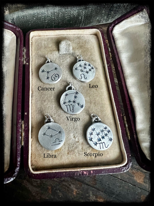 Constellation-Zodiac Sterling Silver Pendant-Birth Sign-Astrological Jewelry