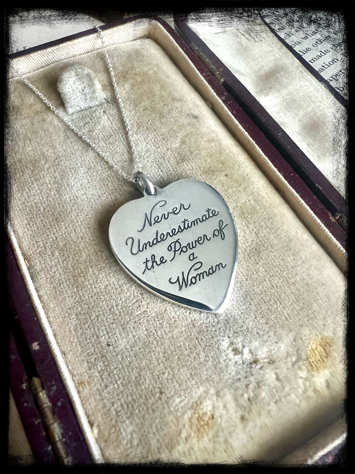 Never Underestimate the Power of a Woman-Handmade Pendant-Inspirational-Woman Empowerment-Strength