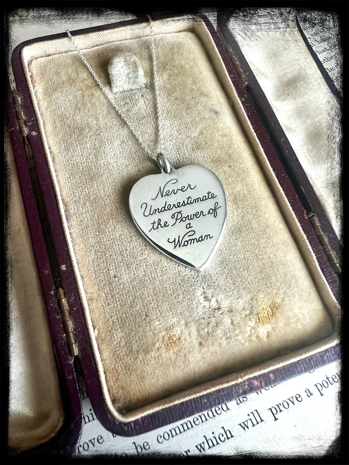 Never Underestimate the Power of a Woman-Handmade Pendant-Inspirational-Woman Empowerment-Strength