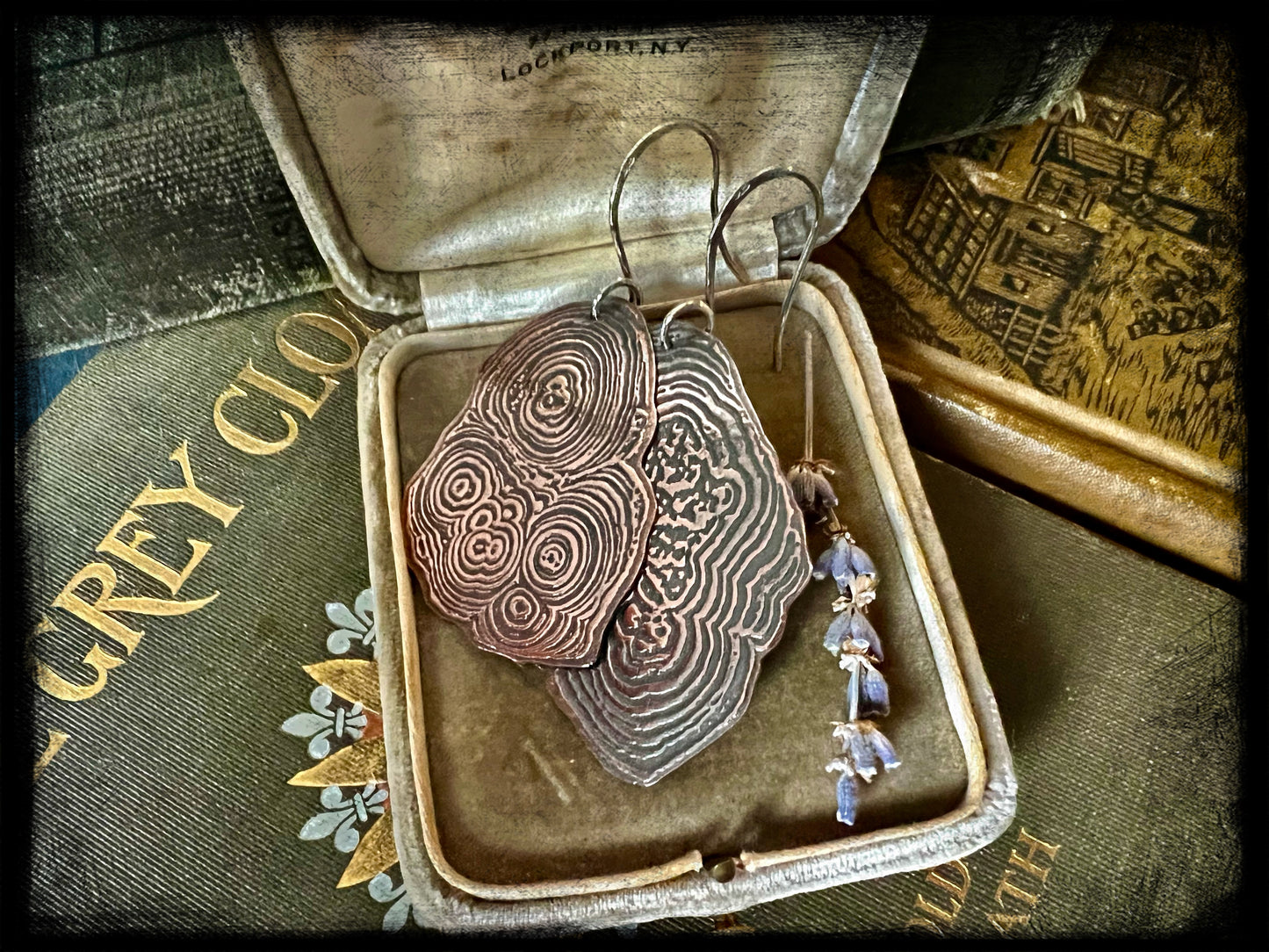 Copper Embossed Earrings