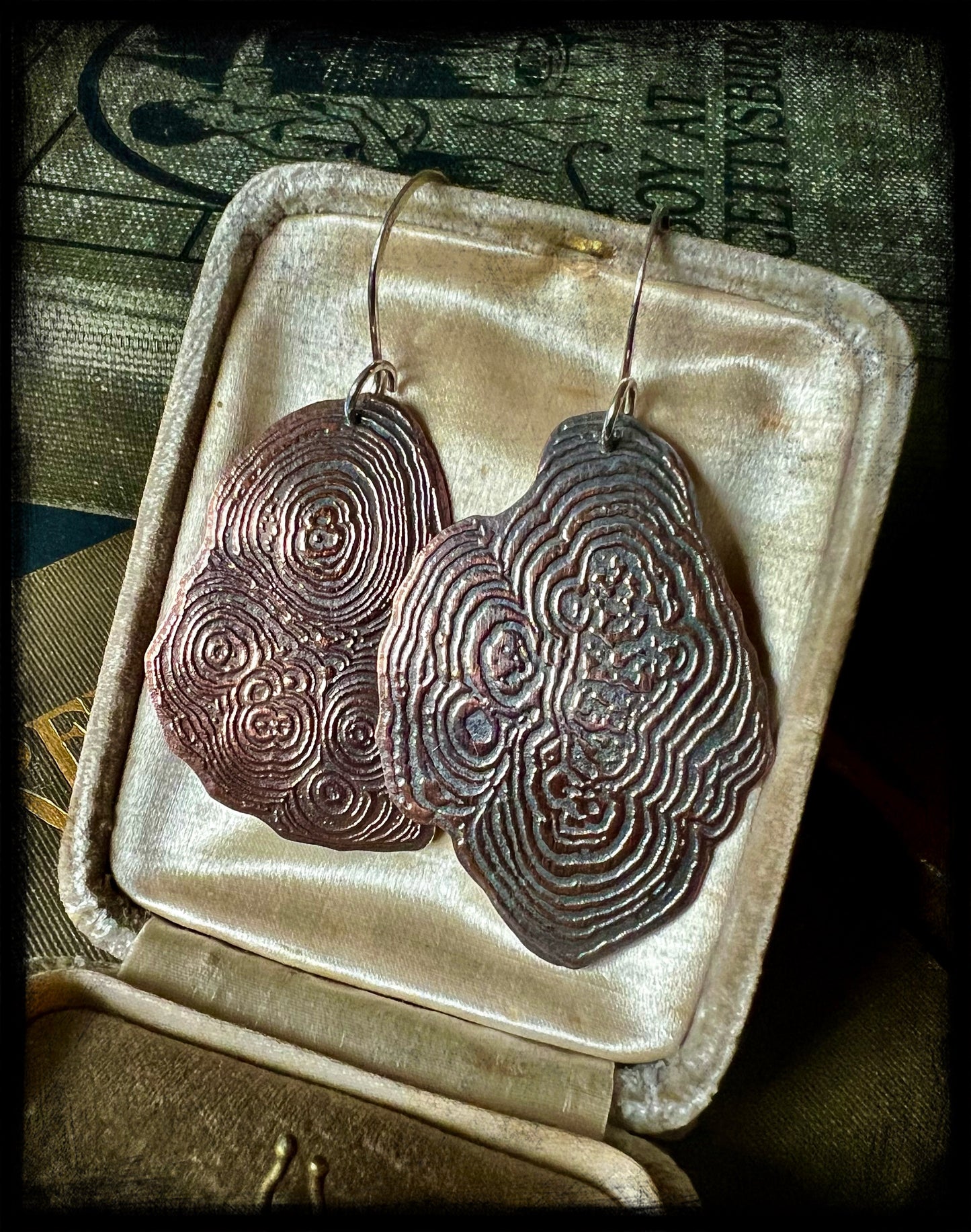 Copper Embossed Earrings