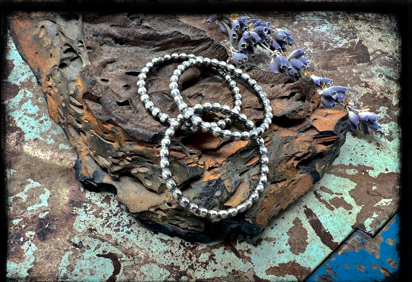 Sterling Silver Beaded Stacker Set
