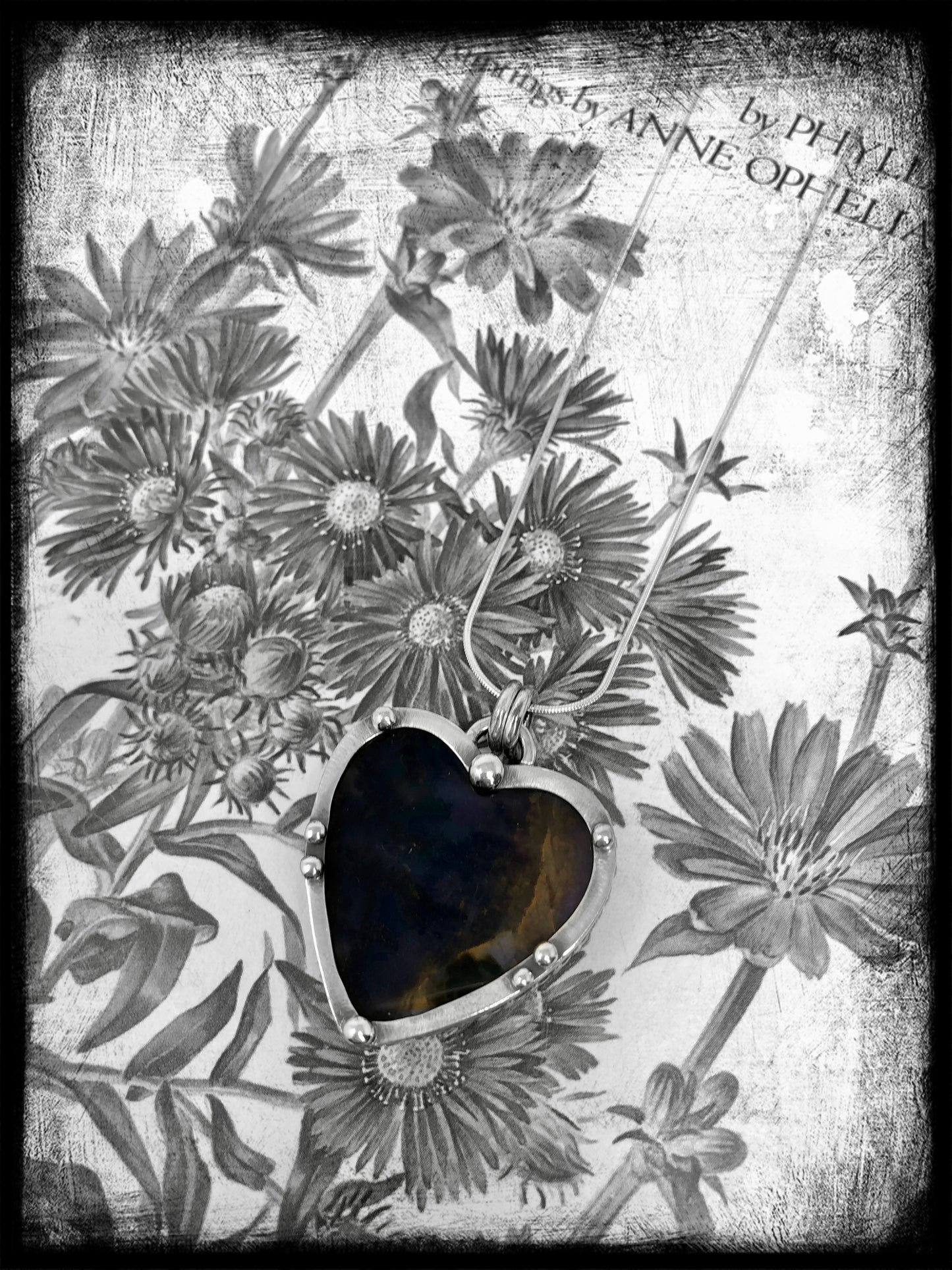 Plume Agate Heart Pendant