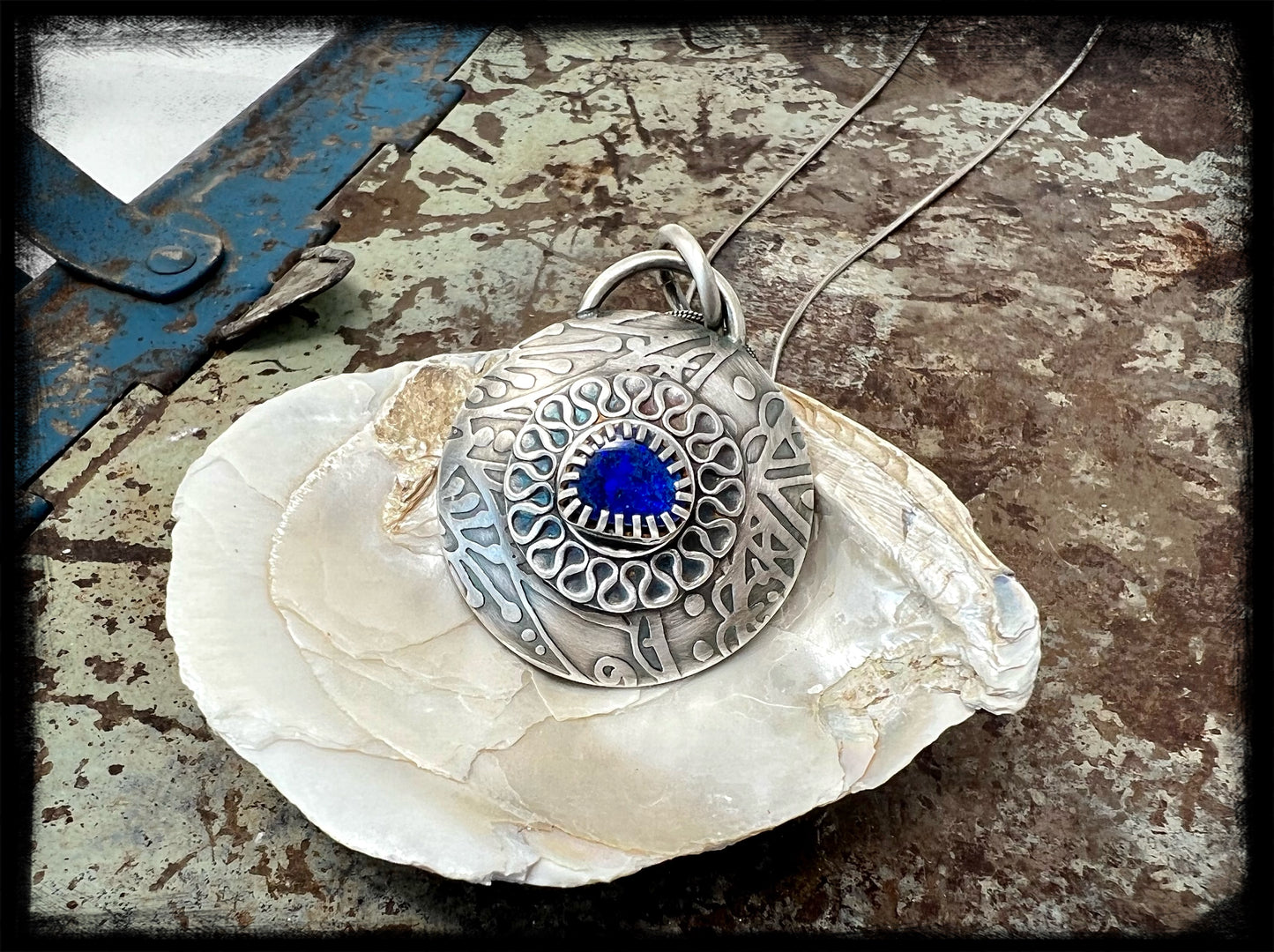 Picture Pendant/Locket with Opal