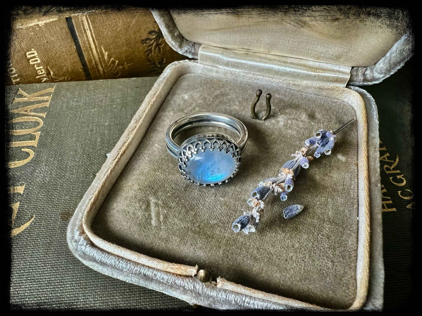 Moonstone set in Sterling Silver Ring Size - 7