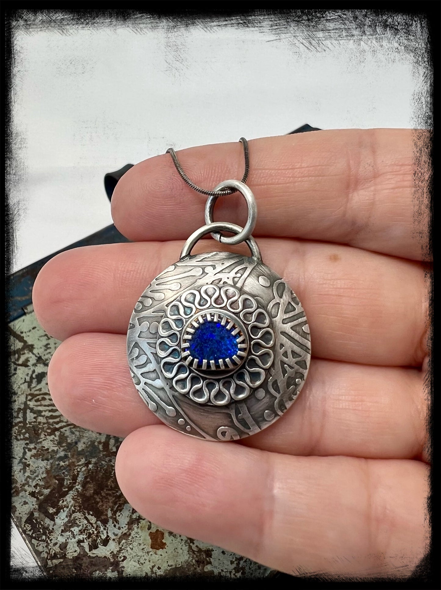 Picture Pendant/Locket with Opal