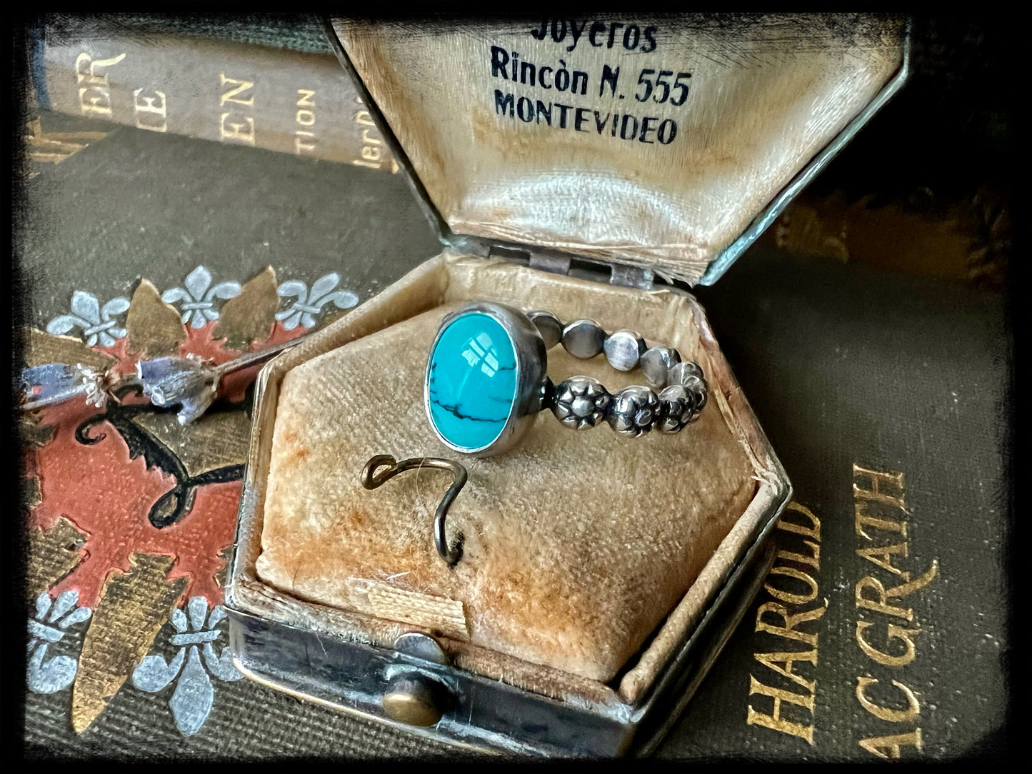 Turquoise Stone set in Sterling Silver Ring Size 7
