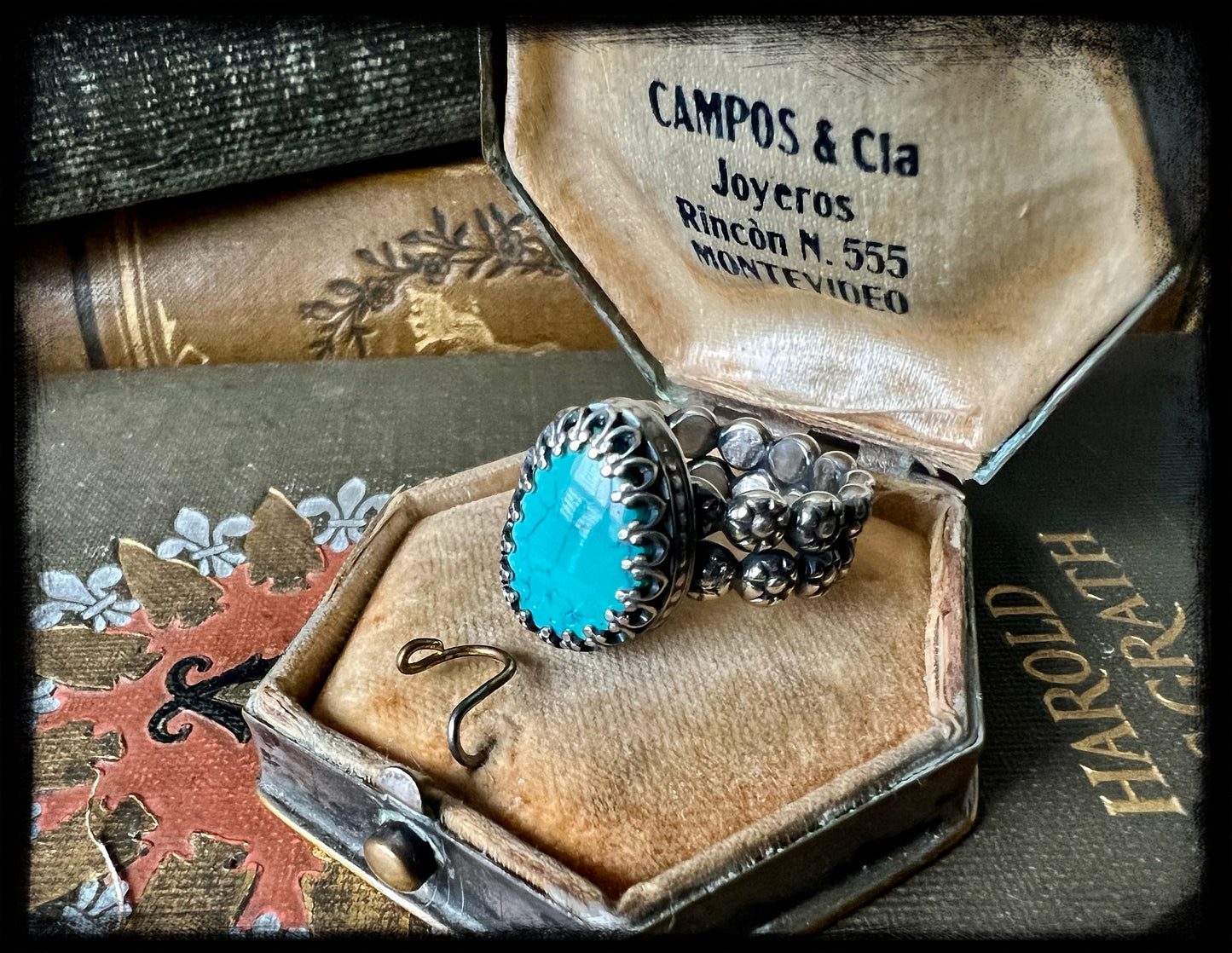 Turquoise Stone set in Sterling Silver Ring Size -7