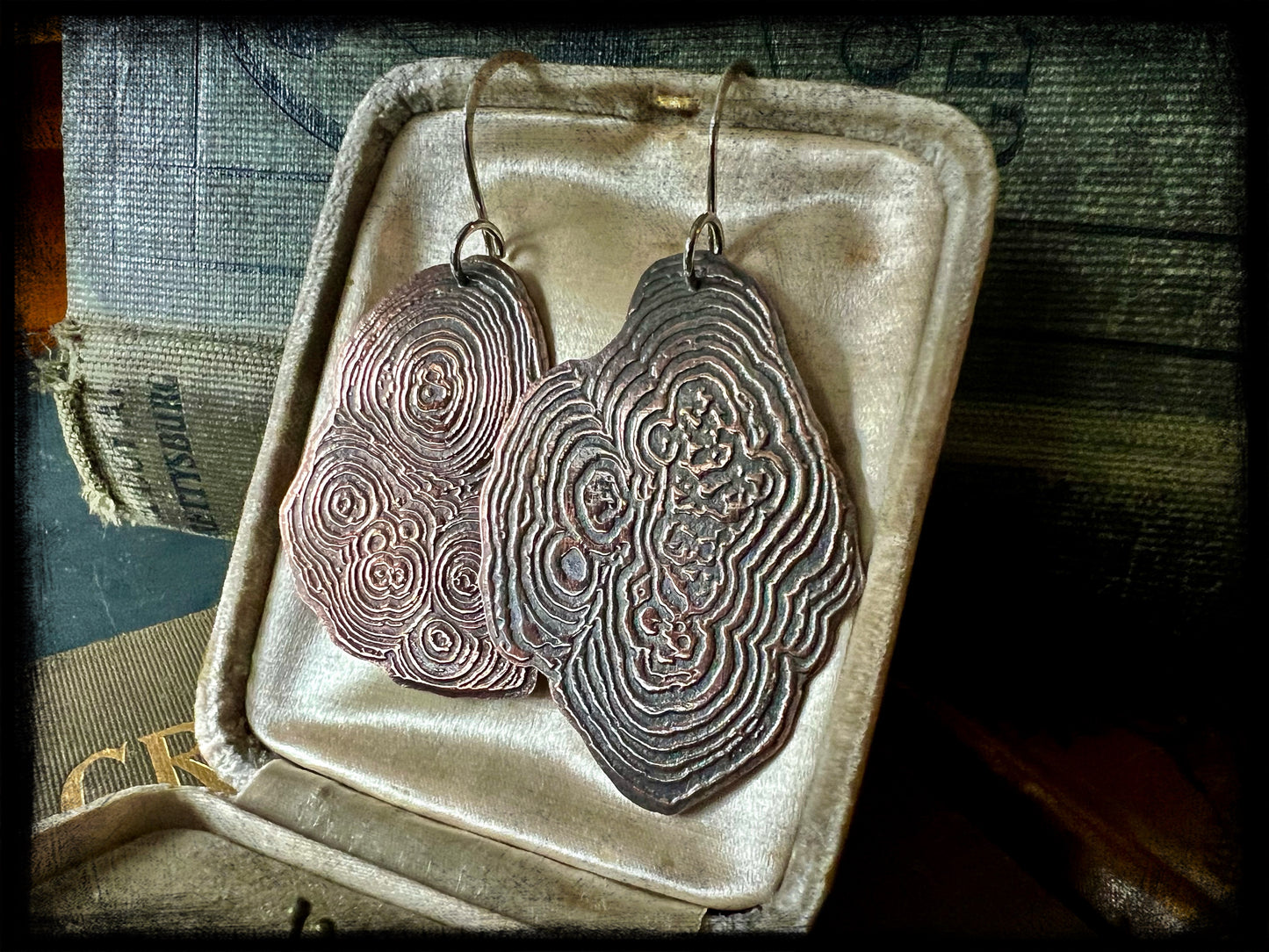 Copper Embossed Earrings