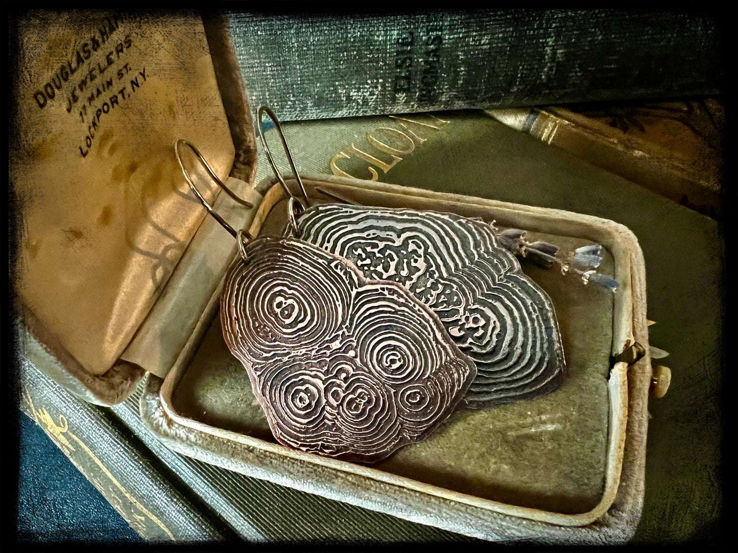 Copper Embossed Earrings