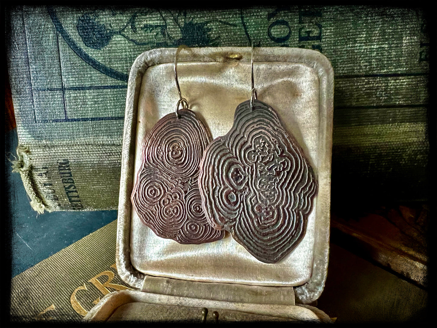 Copper Embossed Earrings