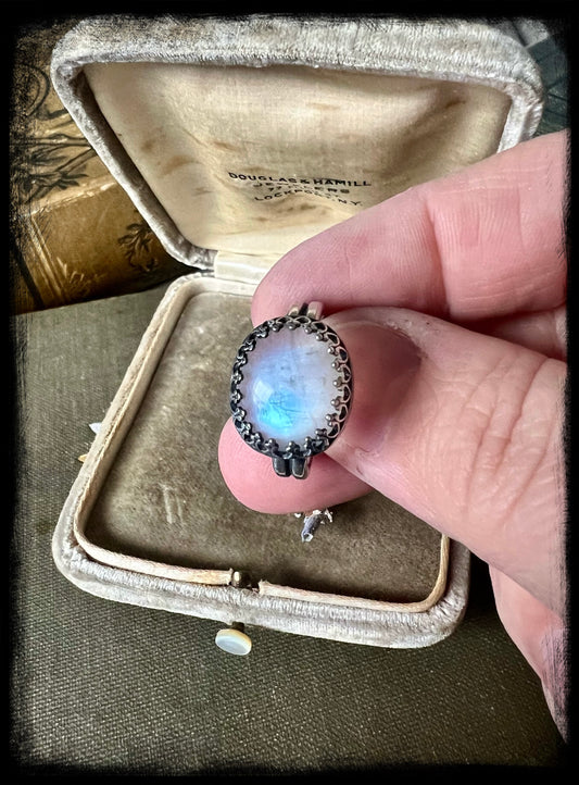 Moonstone set in Sterling Silver Ring Size - 7