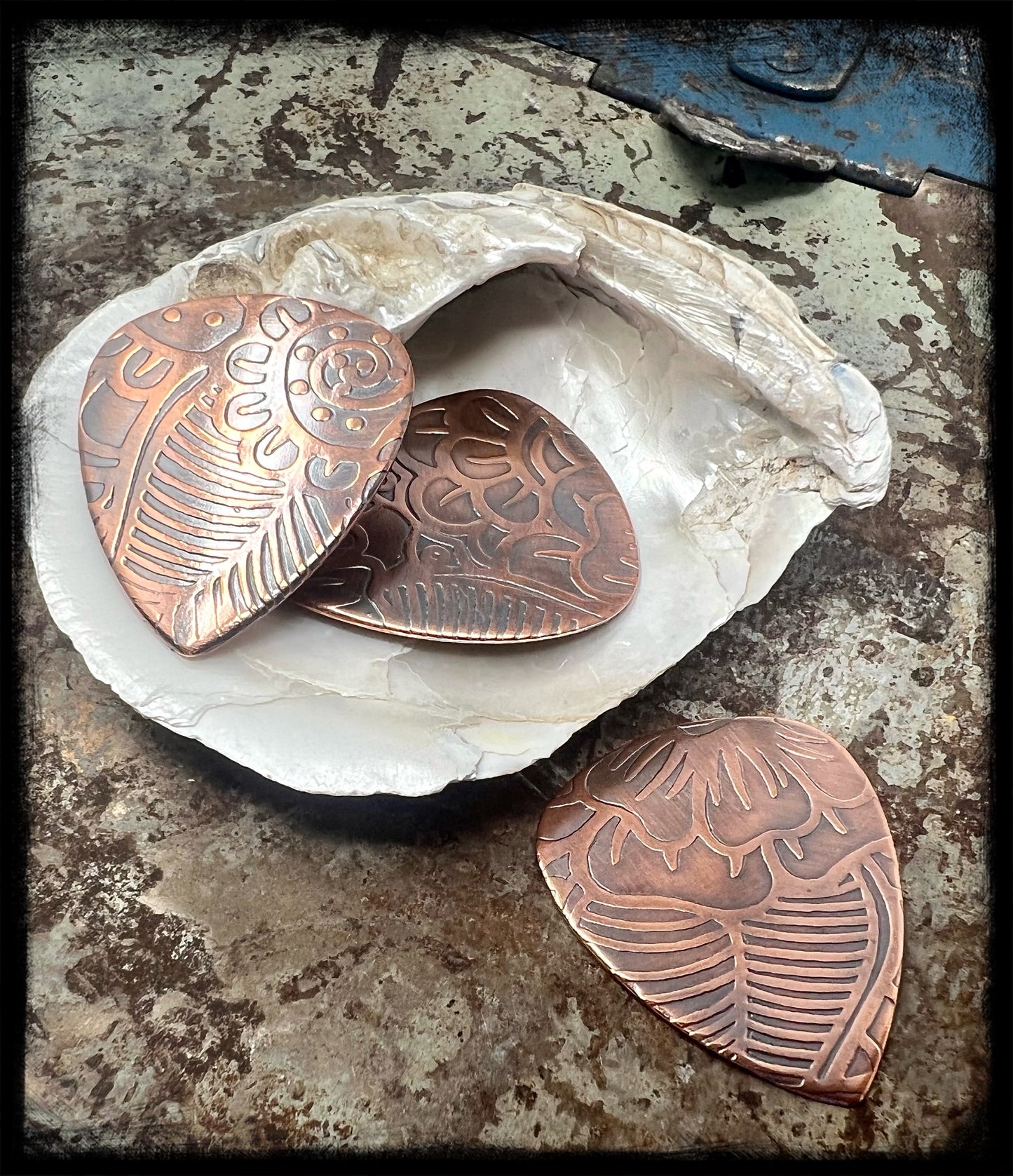 Copper Embossed Guitar Picks-set of 3