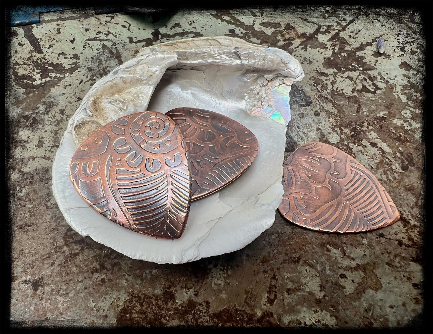 Copper Embossed Guitar Picks-set of 3