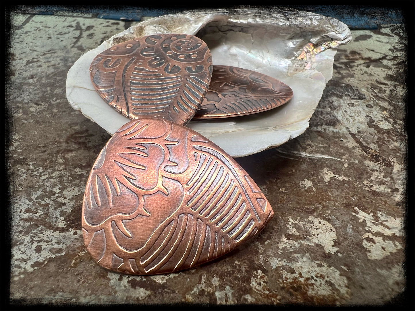 Copper Embossed Guitar Picks-set of 3