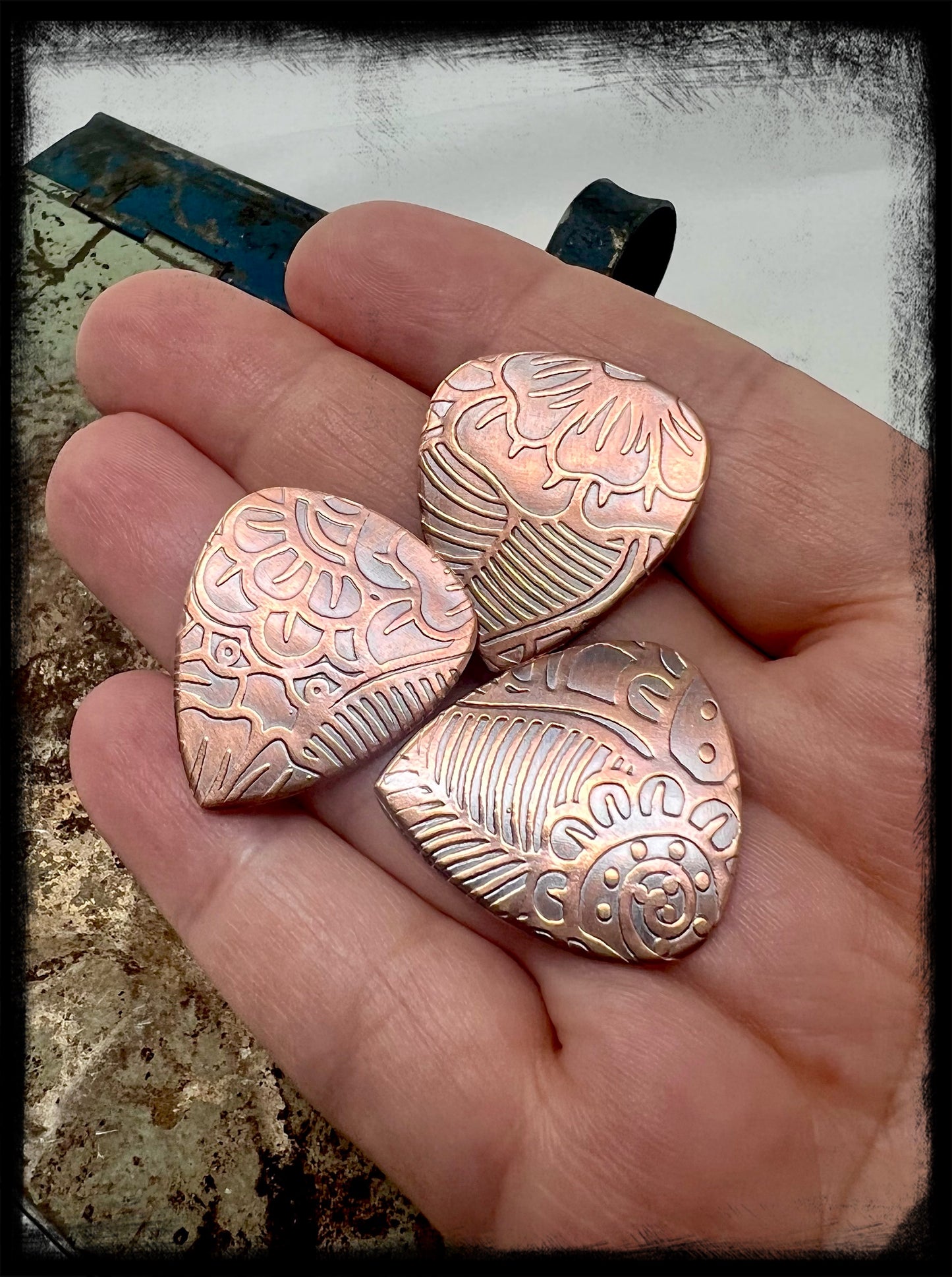 Copper Embossed Guitar Picks-set of 3