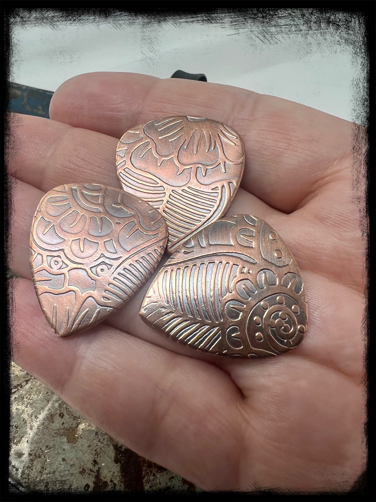 Copper Embossed Guitar Picks-set of 3