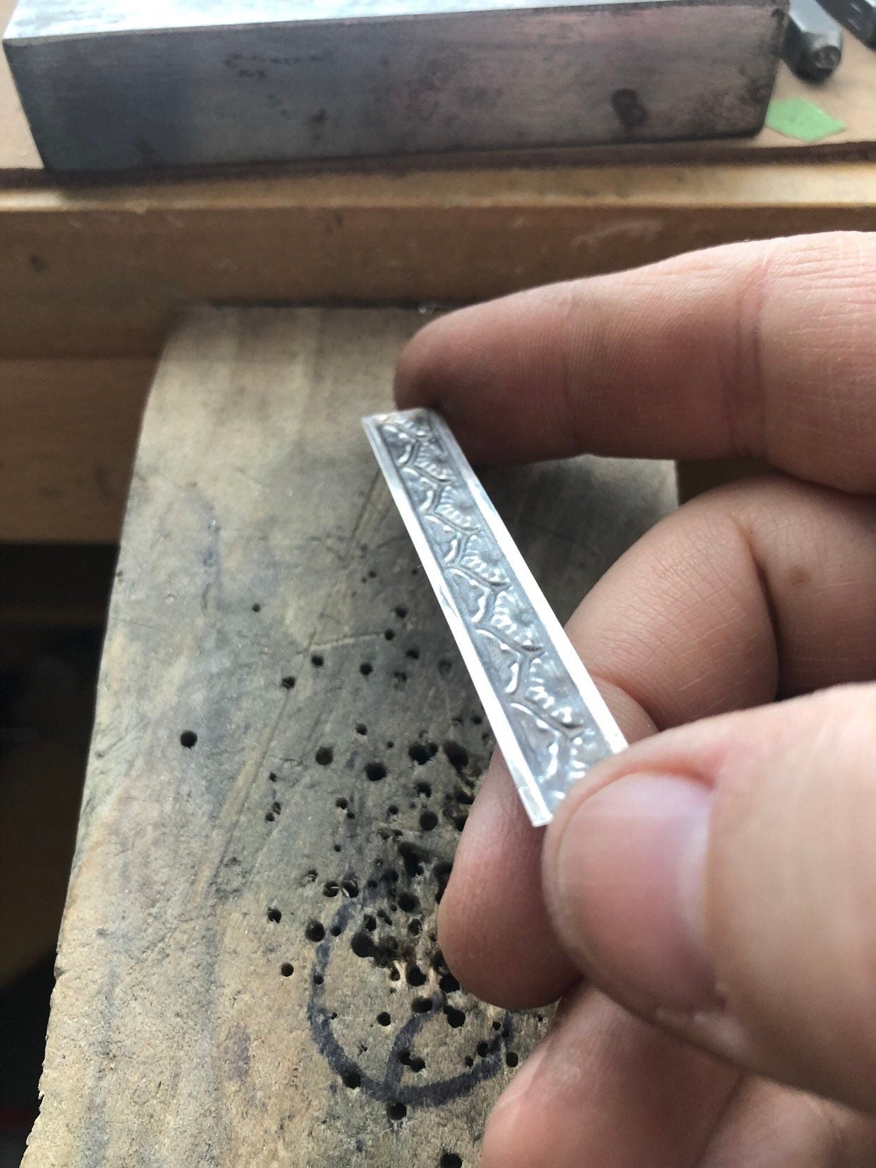 Pressed Metal India Inspired Ring Band Impression for Jewelry Making