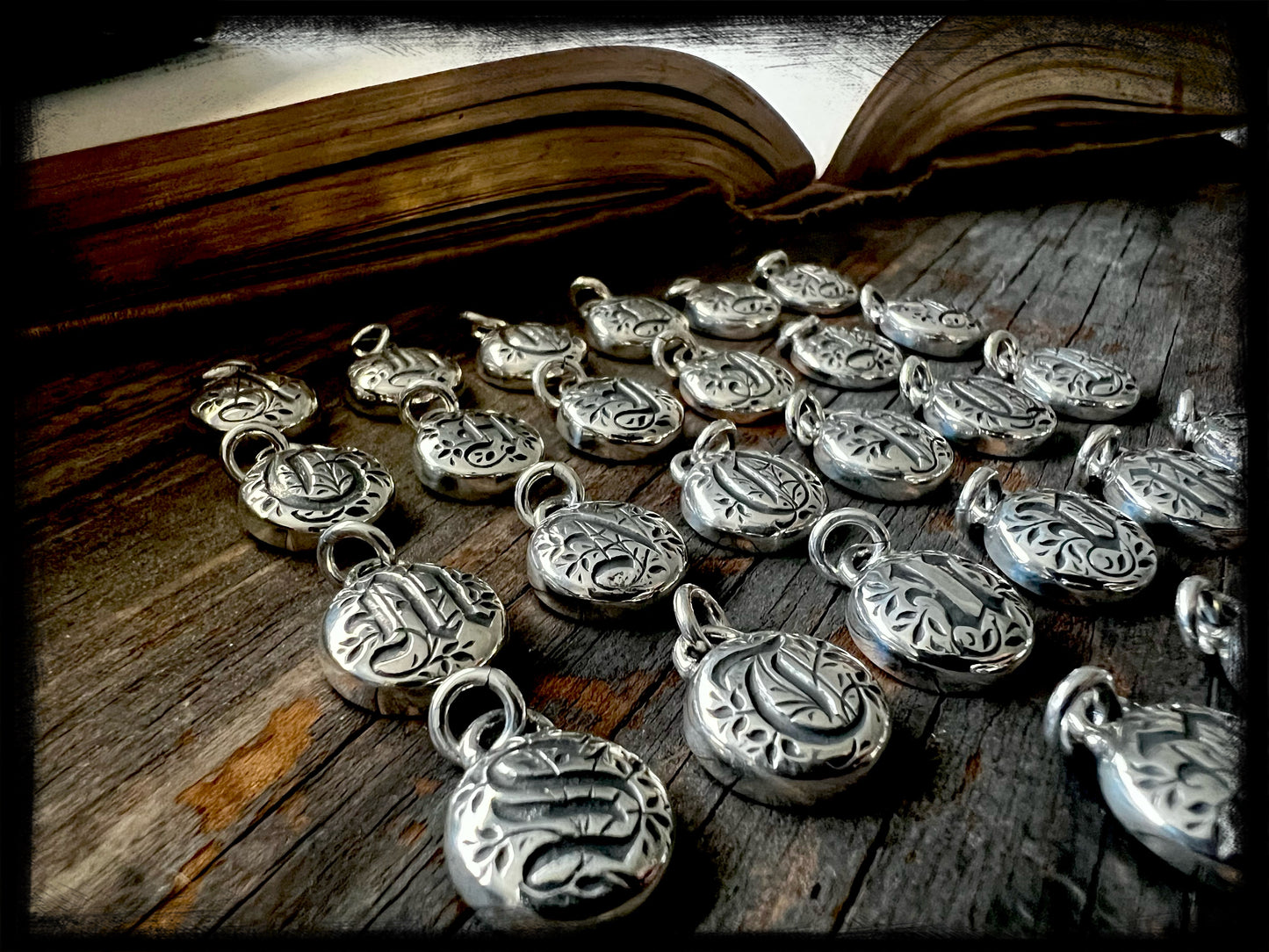 Gothic Style Monogram Pendants-Sterling Silver-Handmade Artisan Jewelry