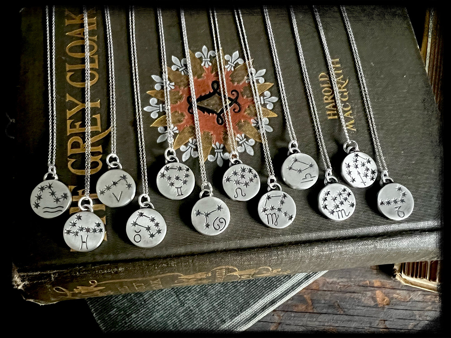 Constellation-Zodiac Sterling Silver Pendant-Birth Sign-Astrological Jewelry