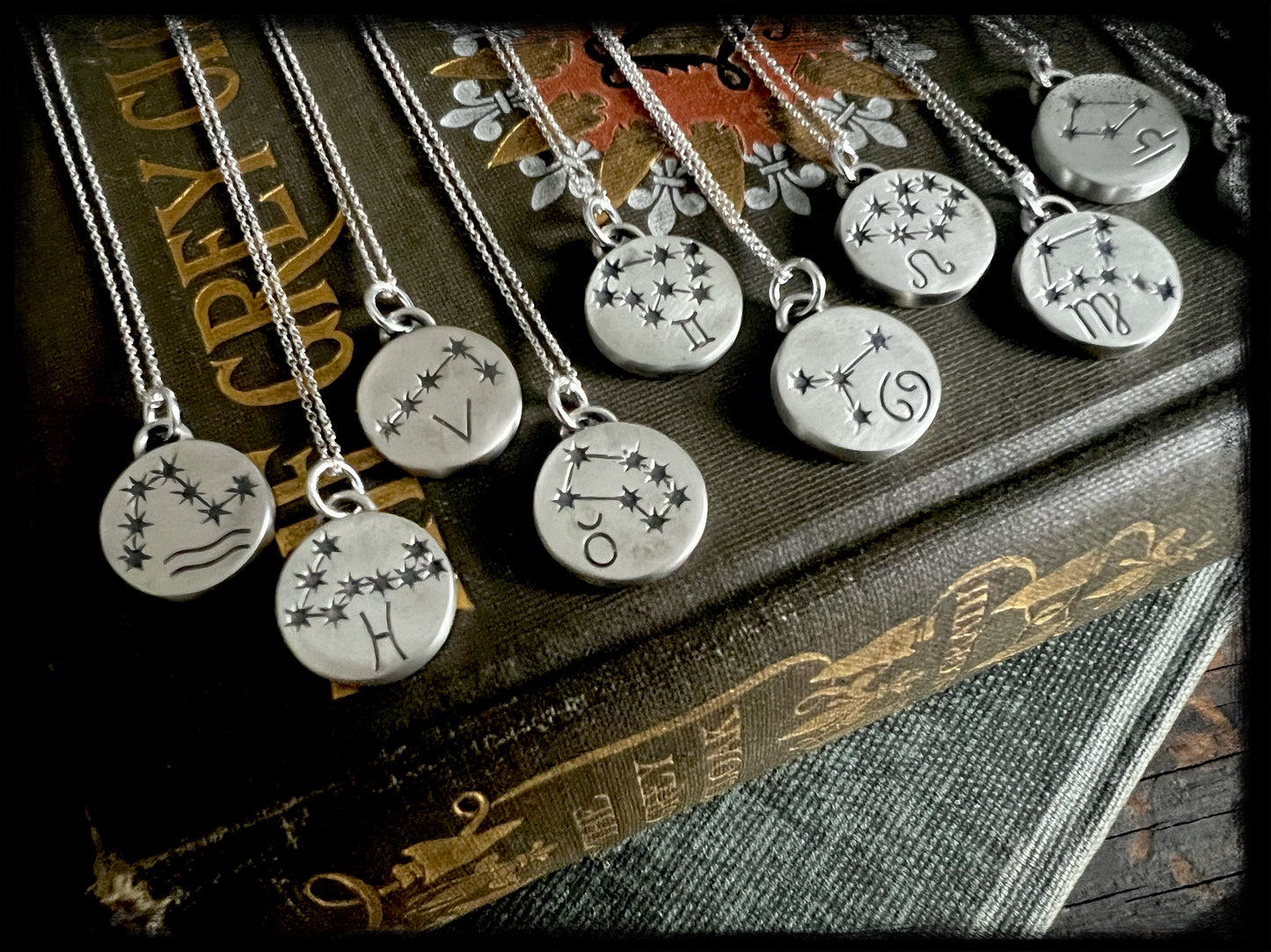 Constellation-Zodiac Sterling Silver Pendant-Birth Sign-Astrological Jewelry