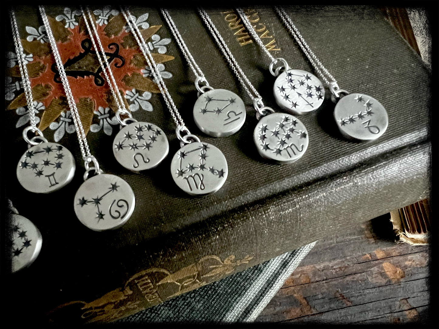 Constellation-Zodiac Sterling Silver Pendant-Birth Sign-Astrological Jewelry