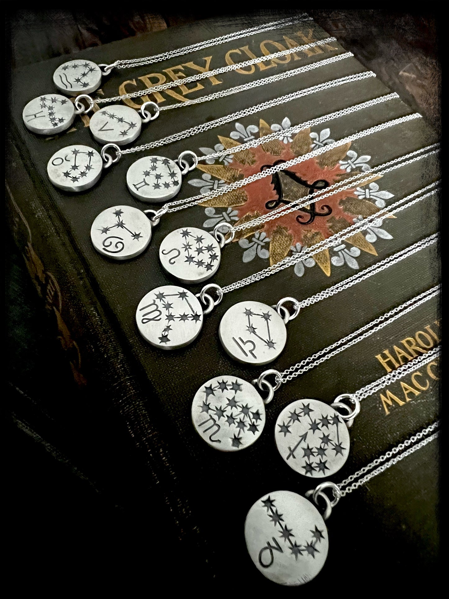 Constellation-Zodiac Sterling Silver Pendant-Birth Sign-Astrological Jewelry