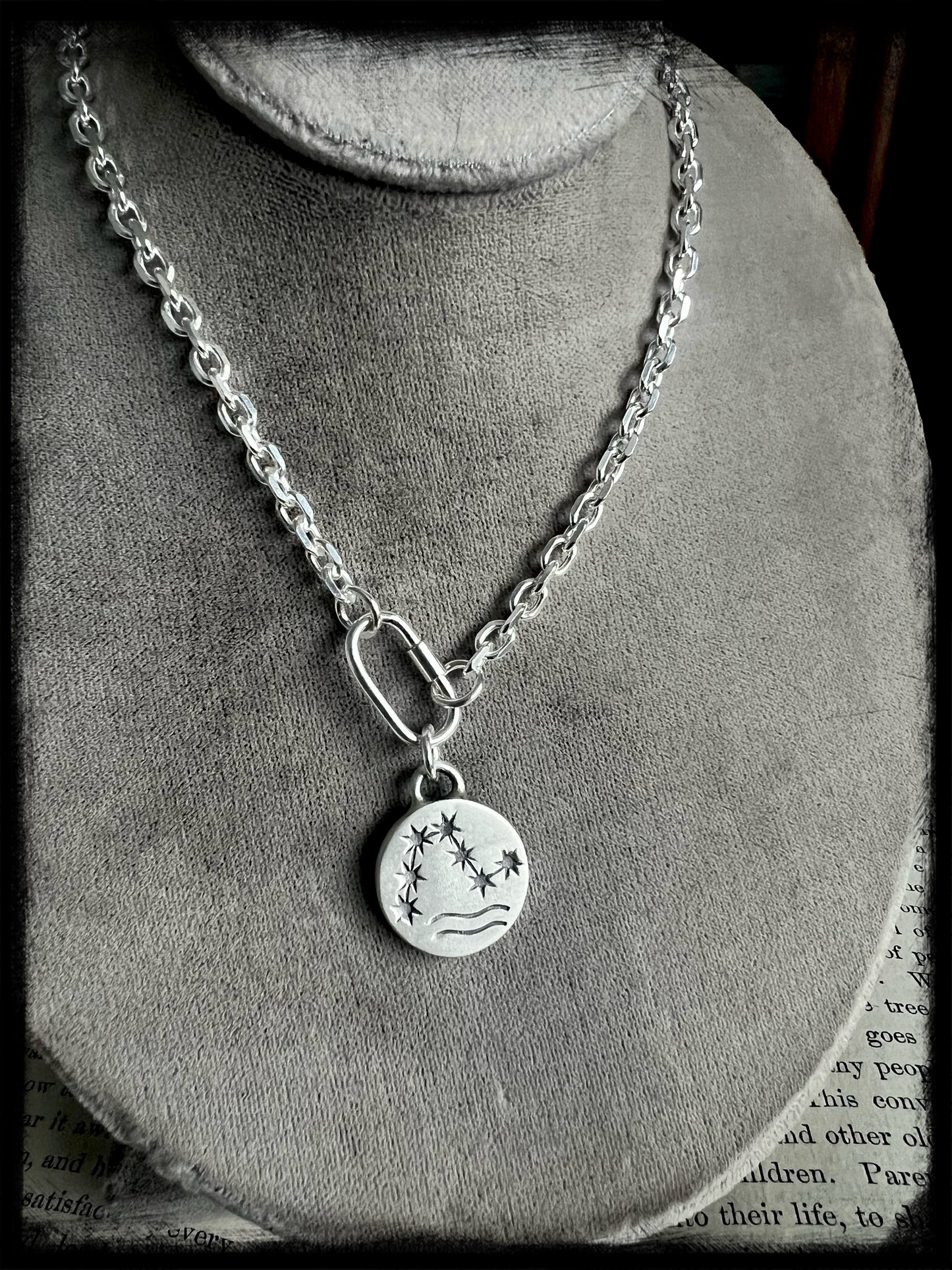 Constellation-Zodiac Sterling Silver Pendant-Birth Sign-Astrological Jewelry