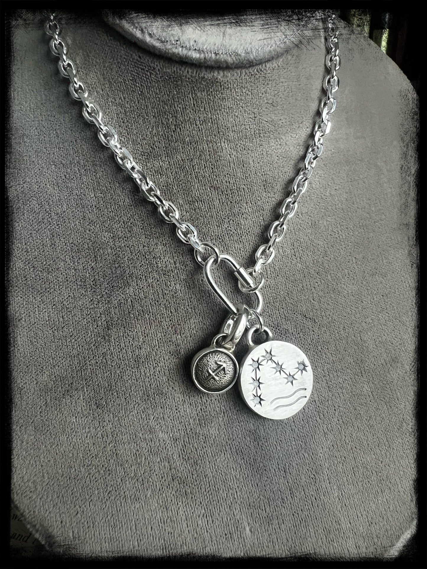 Constellation-Zodiac Sterling Silver Pendant-Birth Sign-Astrological Jewelry