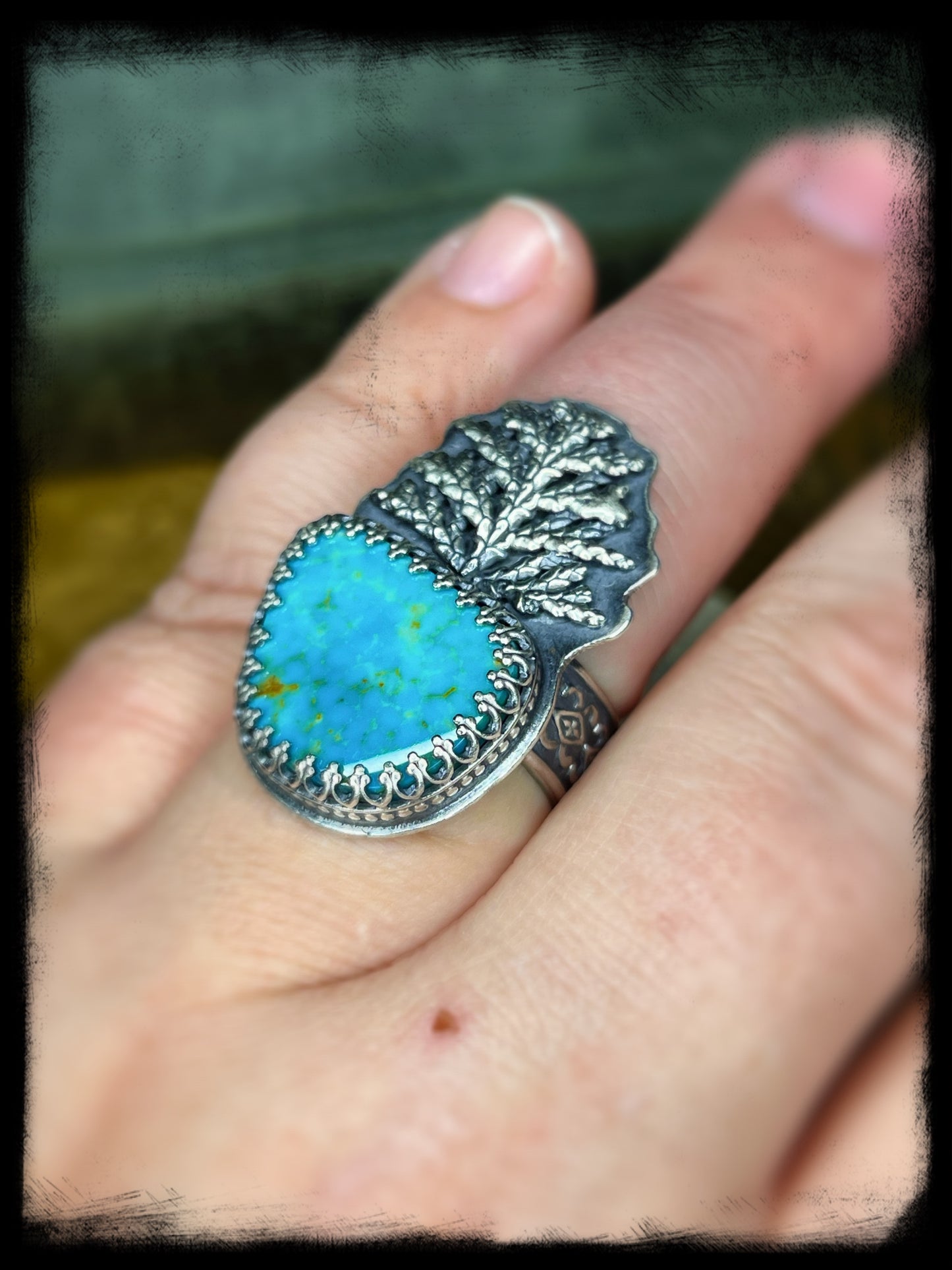 Turquoise Evergreen Ring-One of a Kind-Size 9