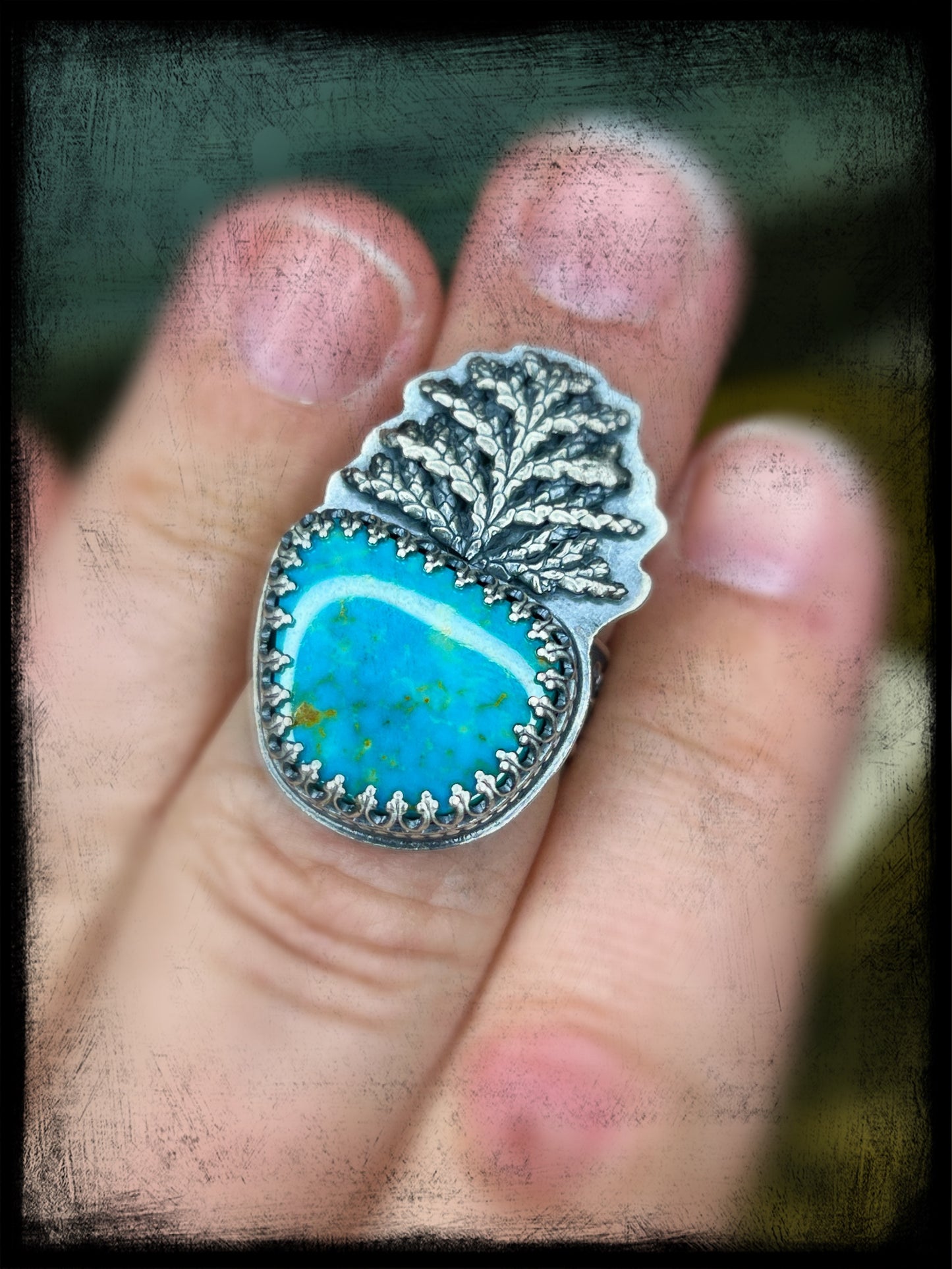 Turquoise Evergreen Ring-One of a Kind-Size 9