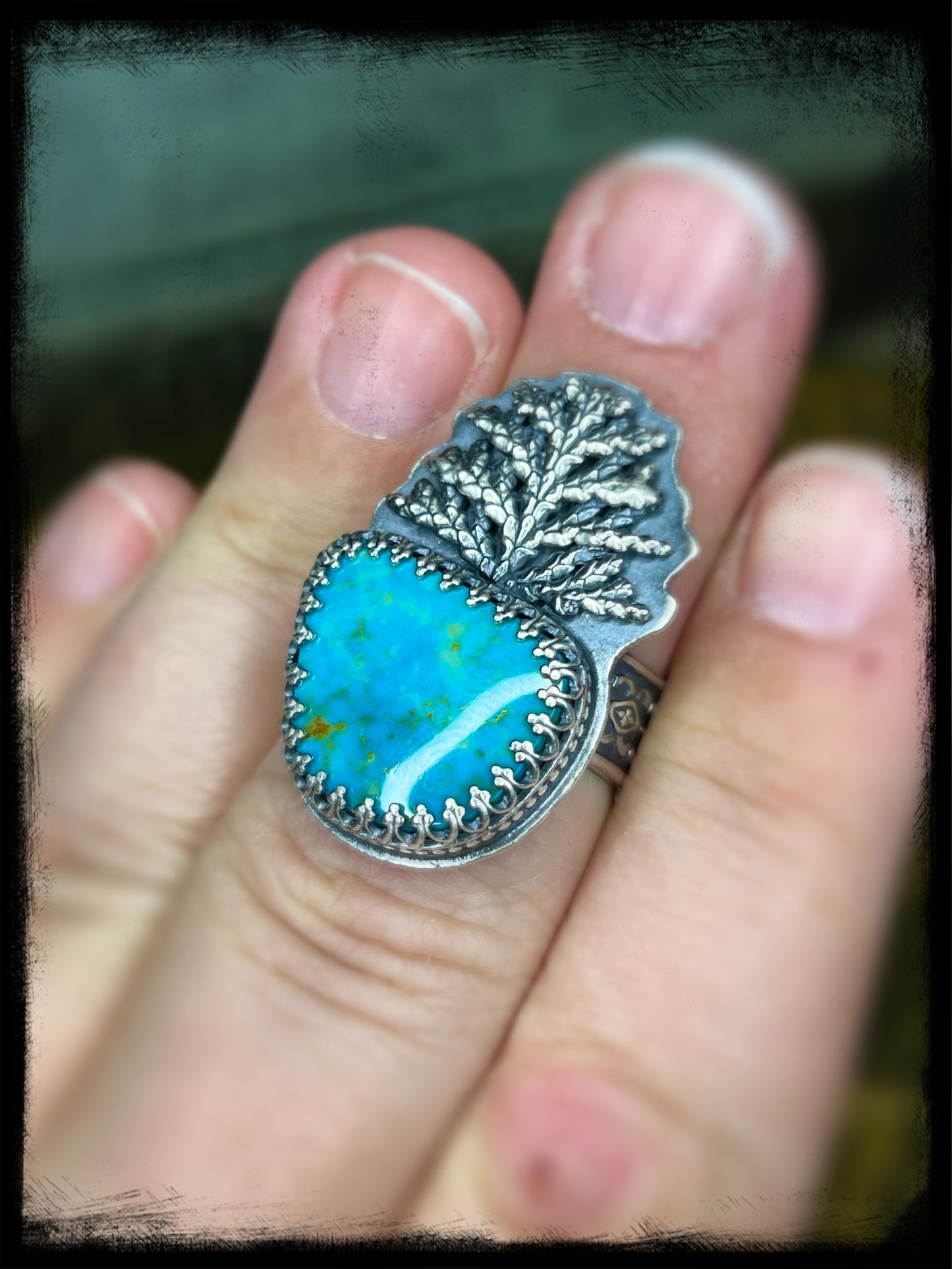 Turquoise Evergreen Ring-One of a Kind-Size 9
