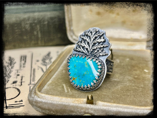 Turquoise Evergreen Ring-One of a Kind-Size 9