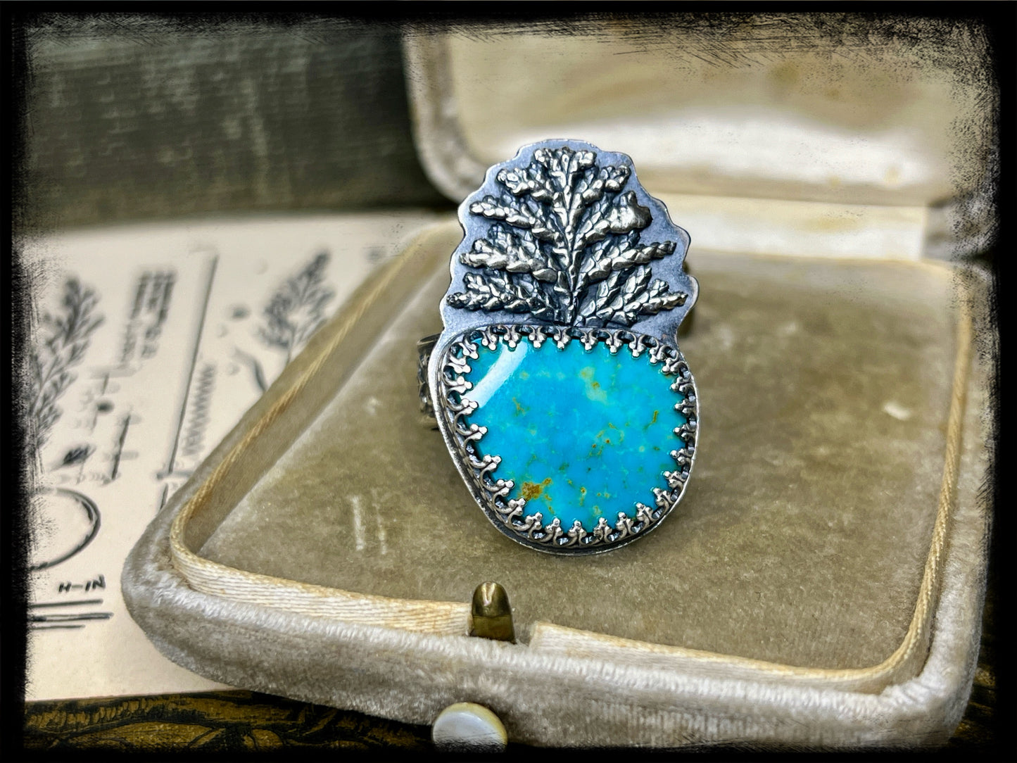 Turquoise Evergreen Ring-One of a Kind-Size 9