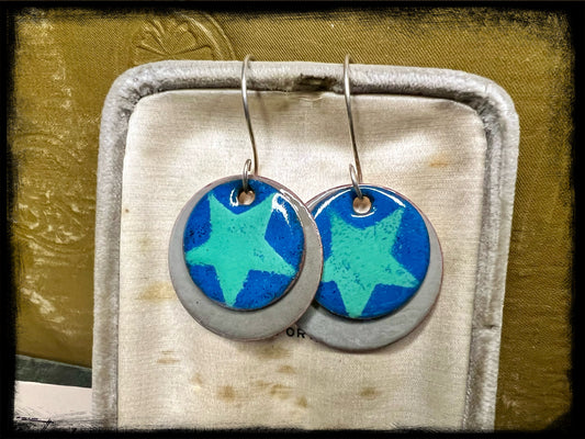 Enamel Heroine Coin Earrings