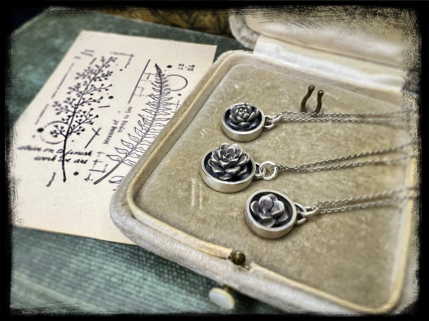 Succulent Pendants-Sterling Silver Handmade Artisan Jewelry