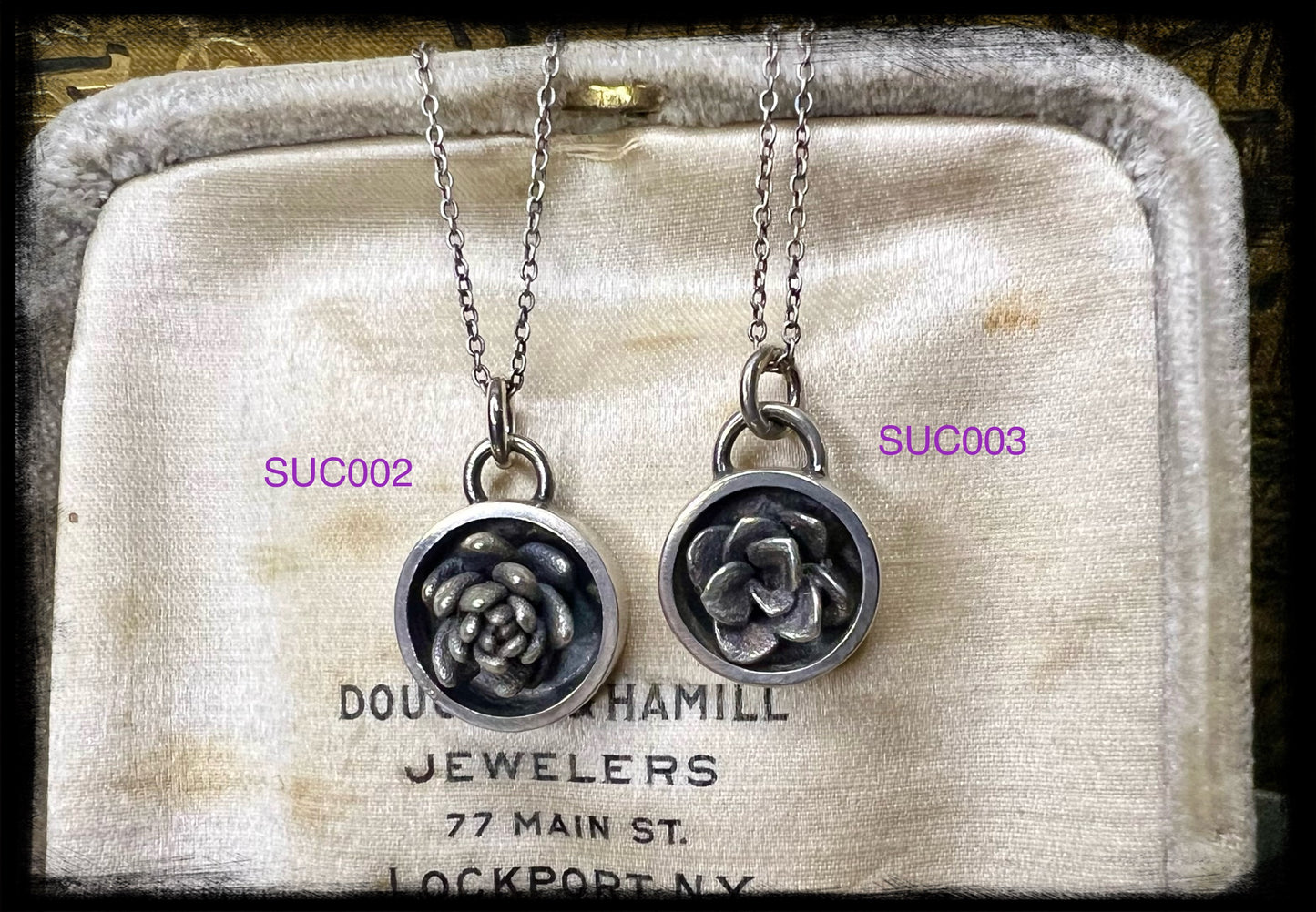 Succulent Pendants-Sterling Silver Handmade Artisan Jewelry