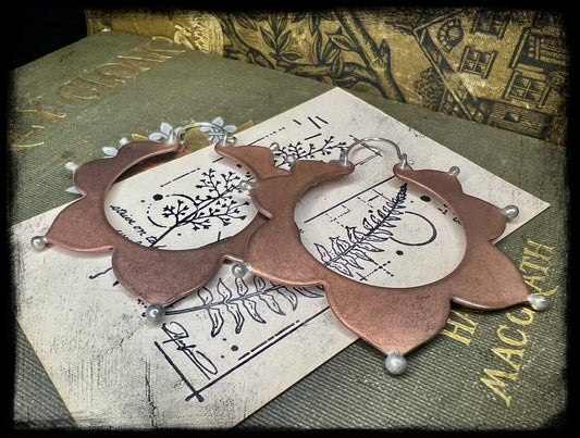 Lotus Earrings-Made to Order-Copper, Brass, and Sterling
