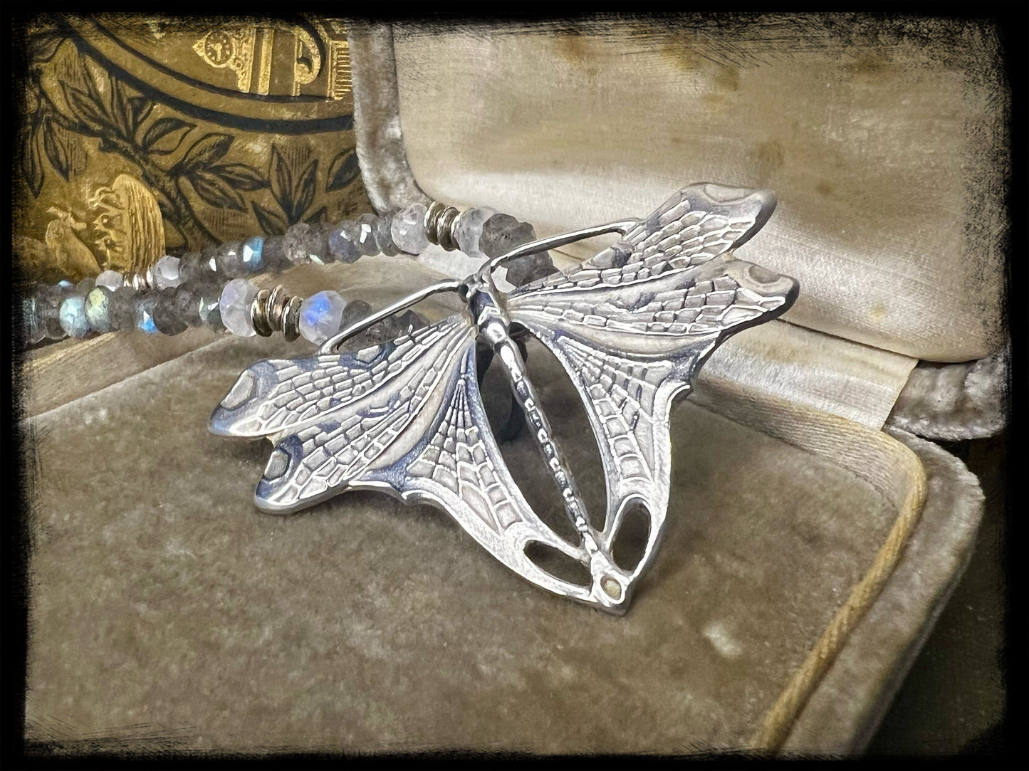 Sterling Silver Art Nouveau Dragonfly Pendant and Pin