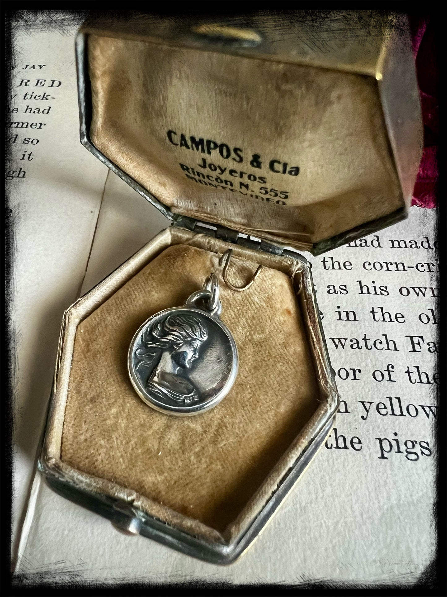 Vintage Woman on a Windy Day Pendant-Handmade Artisan-Sterling Silver Jewelry