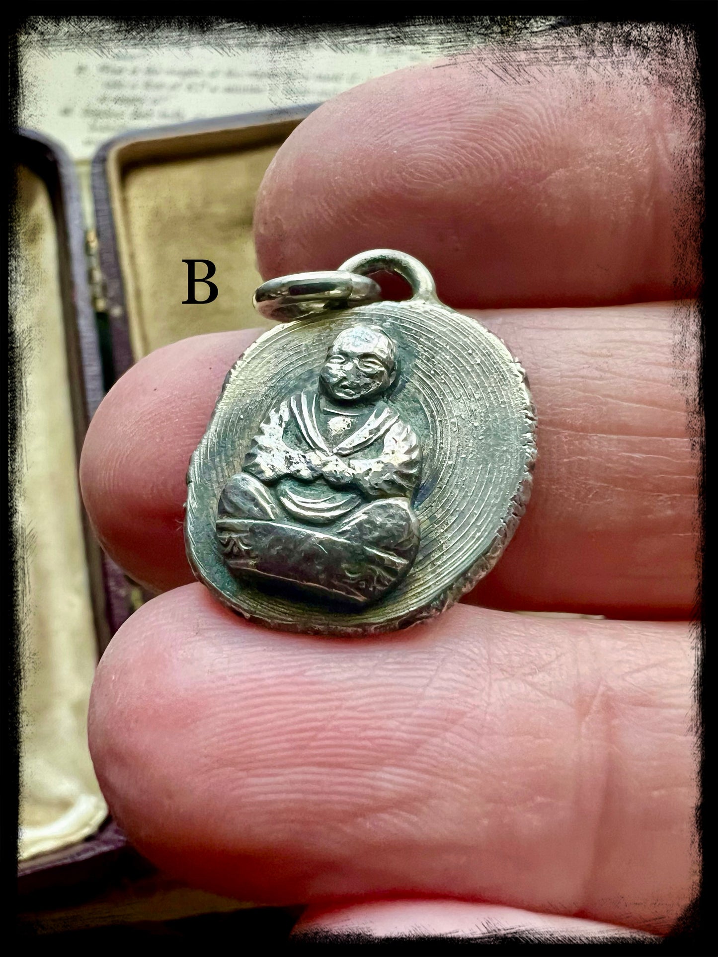 Ancient Buddha Charm-Sterling Silver-Handmade Jewelry