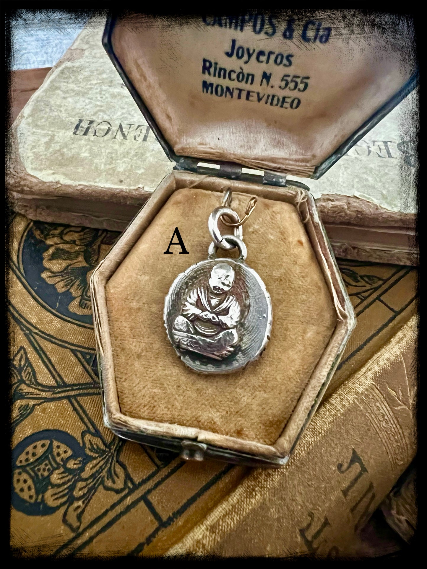 Ancient Buddha Charm-Sterling Silver-Handmade Jewelry