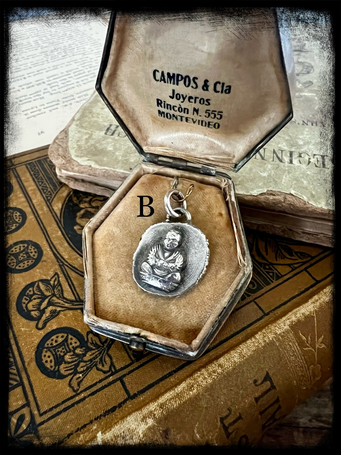 Ancient Buddha Charm-Sterling Silver-Handmade Jewelry