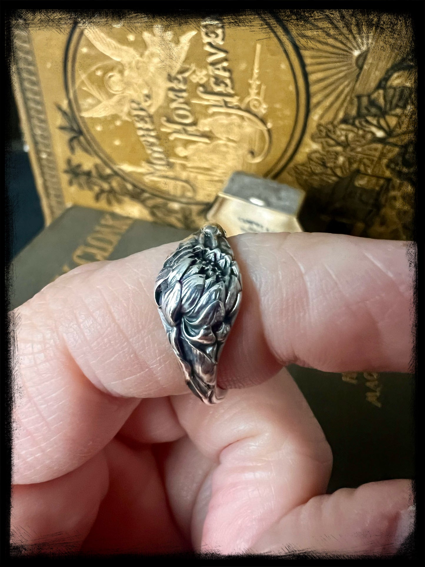 Water Lily Birth Month Flower Ring-July