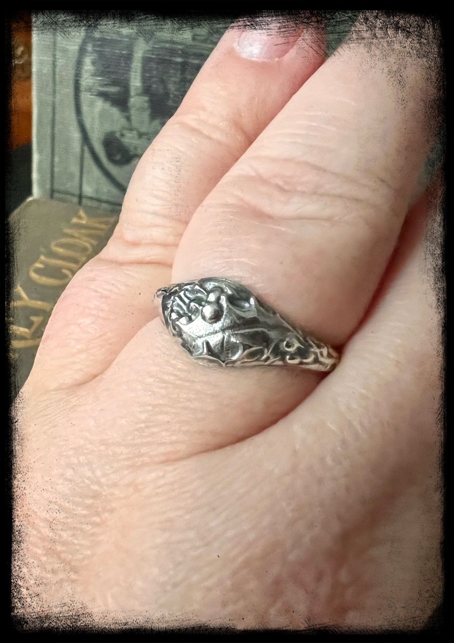 Holly Birth Month Flower Ring-December
