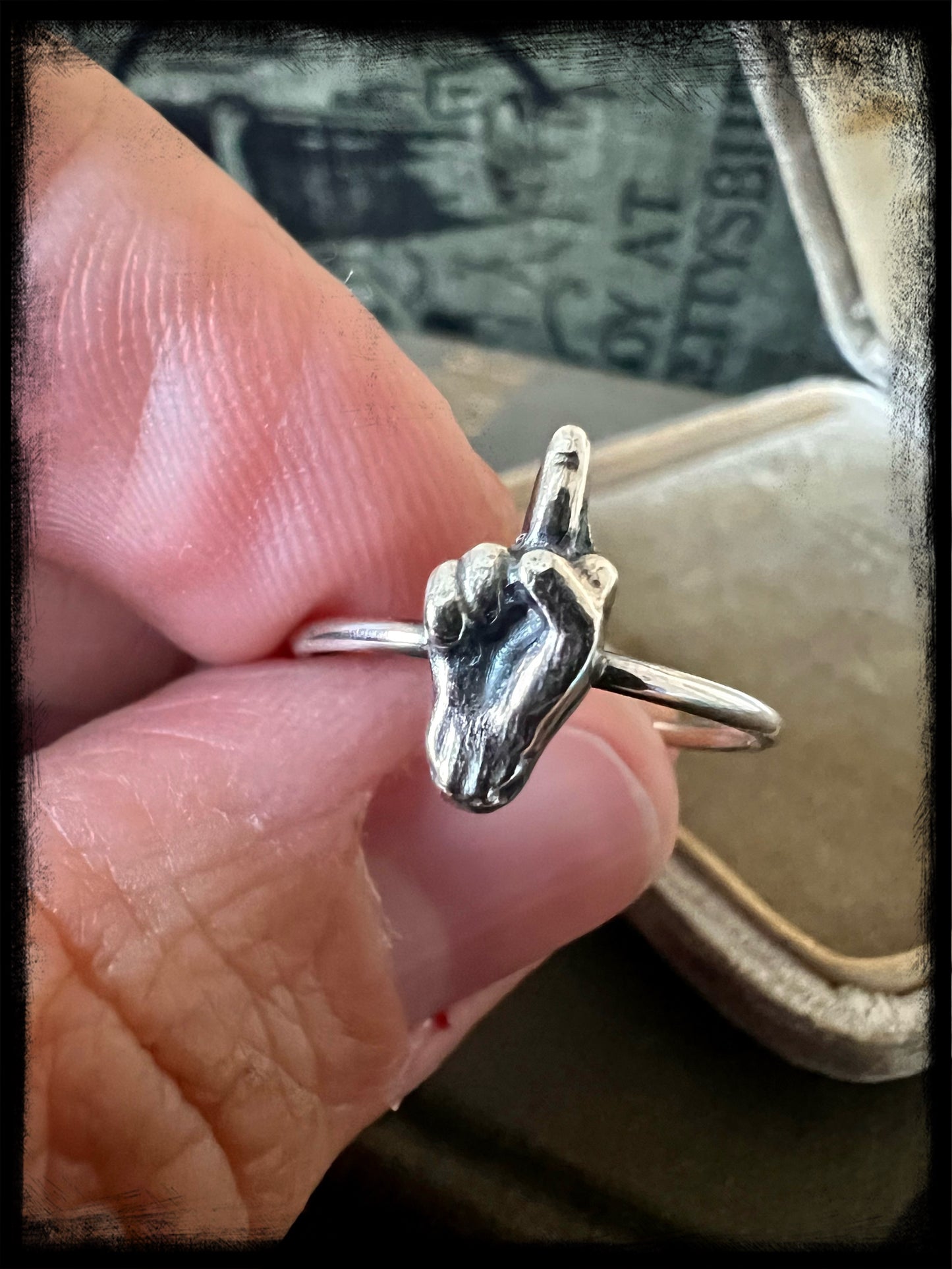 Flip the Bird Sterling Silver Ring-Made to Order-Handmade Artisan Jewelry