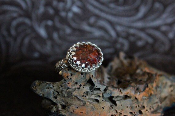 Pietersite Stone set in a Sterling Silver Ring - Size 6.5
