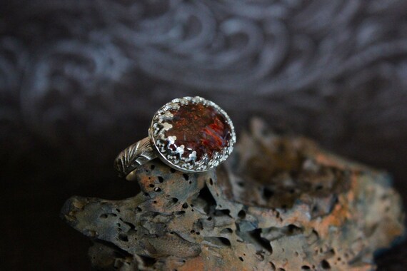 Pietersite Stone set in a Sterling Silver Ring - Size 6.5