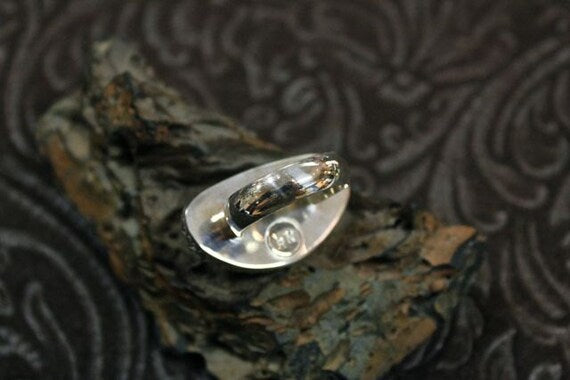 Aquamarine Stone set in Sterling Silver-Ring Size 8.5